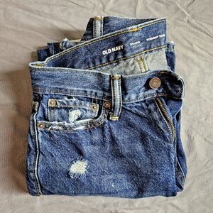 Old Navy Original Straight Taper Ripped Jeans, Blue, Size: 26×30